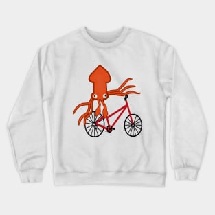 Squid On A Bicycle Crewneck Sweatshirt